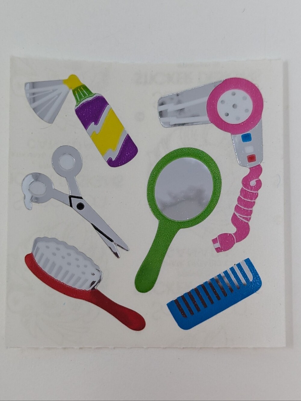 Sandylion Stickers Hair Care Brush Blow Dryer Vintage